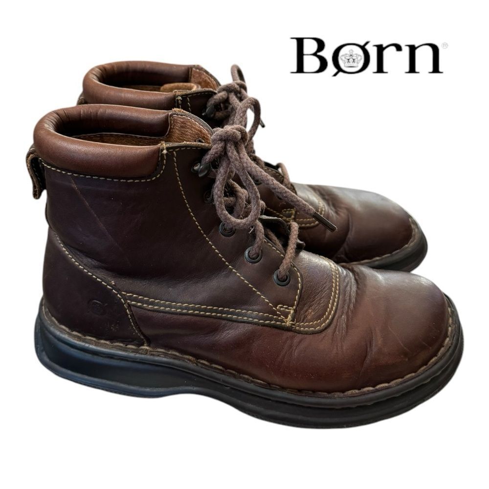 Born Women's Brown Leather Chukka Hi Hiking Boots 7